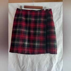 Vintage Eddie Bauer Wool wrap plaid skirt